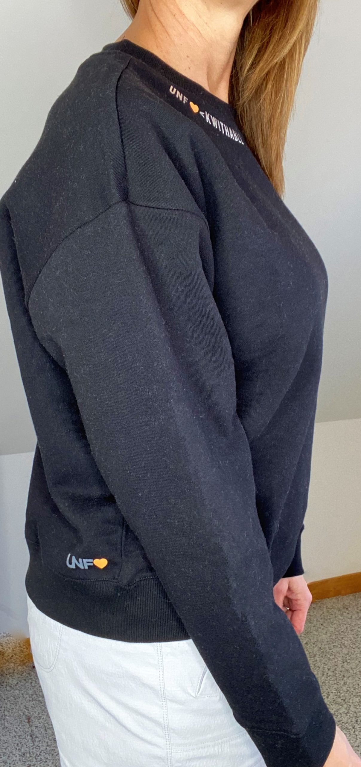 Drop Shoulder Women's Pullover Sweatshirt (NECK)